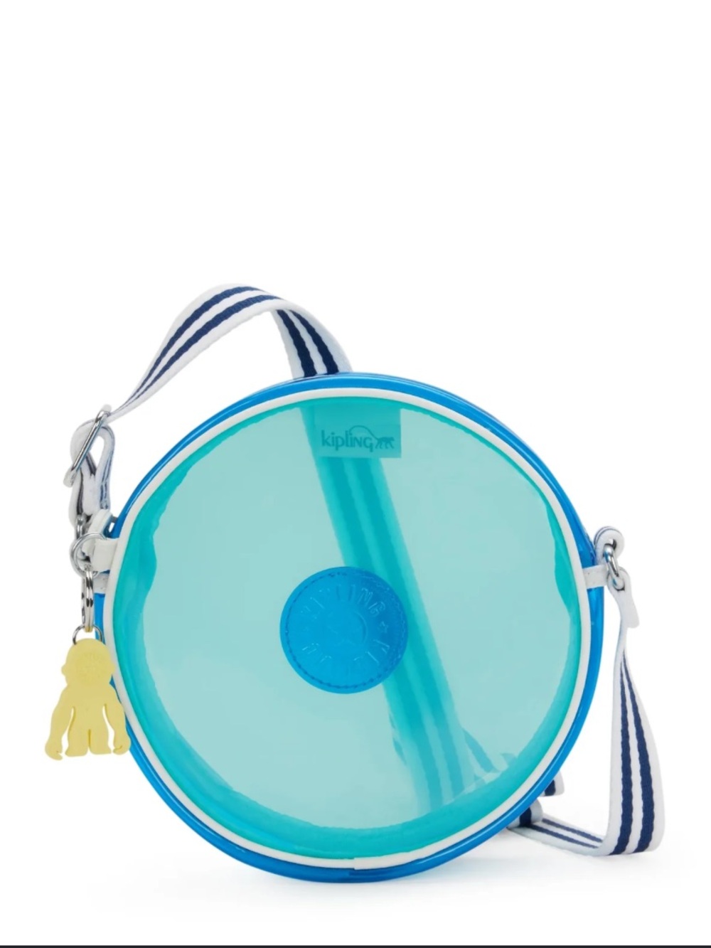 Kipling Light Blue Round Crossbody Bag with Yellow Charm
